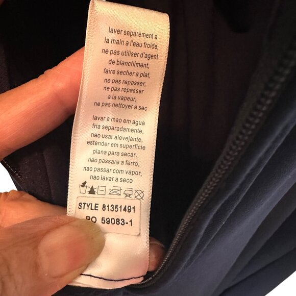 Alex Evenings SZ 8 Sleeveless Maxi Dress With Embellished Waist Draped Neck Navy - Picture 14 of 14